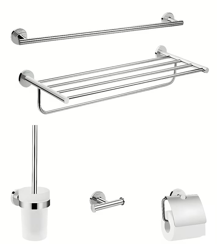Hansgrohe Logis zestaw akcesoriów łazienkowych w chromie z ukrytym mocowaniem