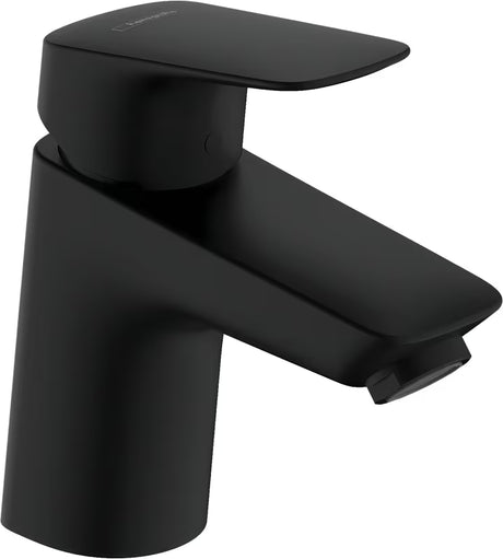 Hansgrohe Logis jednouchwytowa bateria umywalkowa w wykończeniu matowa czerń bez odpływu.