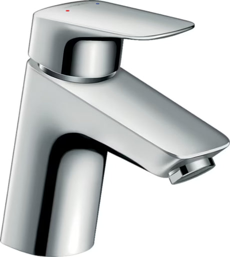 Chromowana umywalkowa jednouchwytowa bateria hansgrohe Logis 70 z korkiem push-open