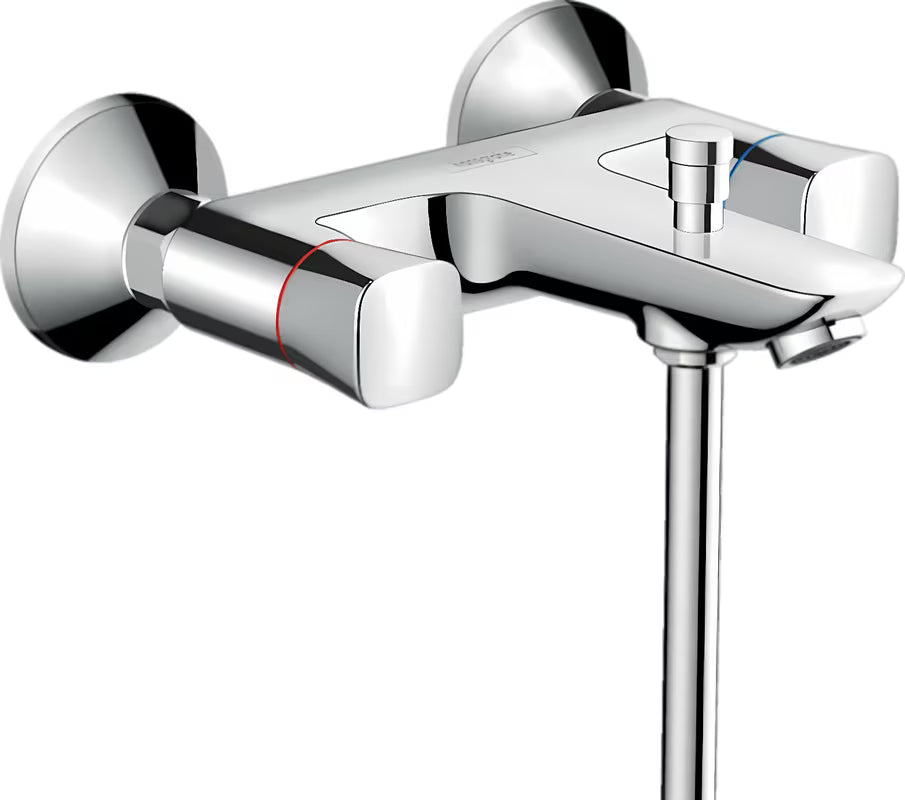 Hansgrohe Logis bateria z kurkami ścienna bateria wannowa w wykończeniu chrom z przełącznikiem wanna/prysznic