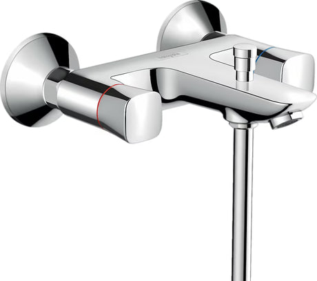 Hansgrohe Logis bateria z kurkami ścienna bateria wannowa w wykończeniu chrom z przełącznikiem wanna/prysznic