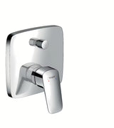 Podtynkowa jednouchwytowa bateria wannowa hansgrohe Logis w wykończeniu chrom pro prysznica i napełnianie wanny.