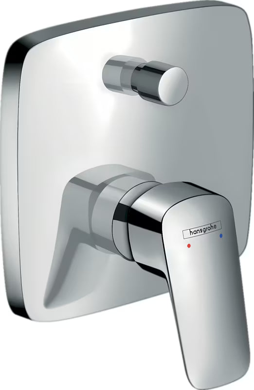 Podtynkowa jednouchwytowa bateria wannowa hansgrohe Logis w wykończeniu chrom pro prysznica i napełnianie wanny.
