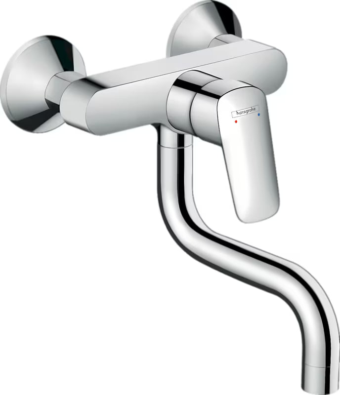 Hansgrohe Logis M31 ścienna jednouchwytowa bateria zlewozmywakowa w chromie z obrotowym ramieniem