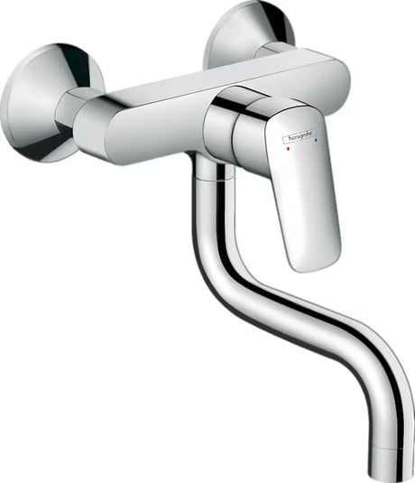 Hansgrohe Logis M31 ścienna jednouchwytowa bateria zlewozmywakowa w chromie z obrotowym ramieniem