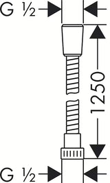 Wąż prysznicowy Hansgrohe Metaflex w wykończeniu chrom, długość 1,25 m, z gwintem G ½.