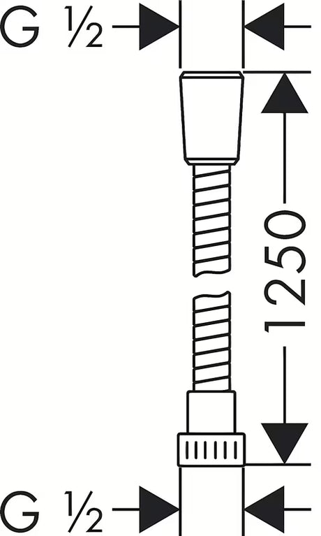 Wąż prysznicowy Hansgrohe Metaflex w wykończeniu chrom, długość 1,25 m, z gwintem G ½.