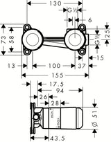 Hansgrohe Metris S element podtynkowy pro ścienna bateria umywalkowa jednouchwytowa