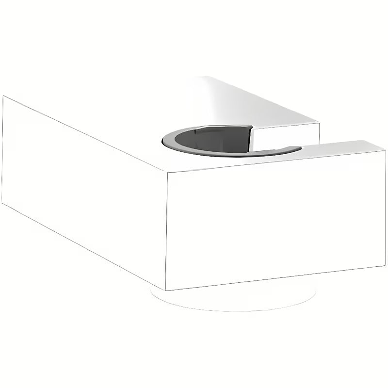 Hansgrohe Porter E ścienny uchwyt prysznicowy w matowej bieli z elementami metalowymi.