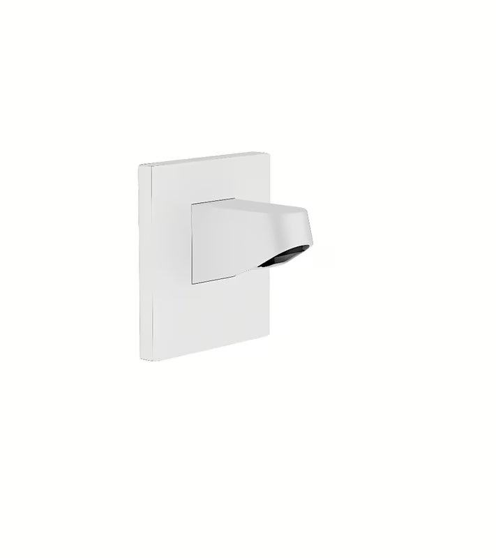 Ścienne ramię prysznicowe hansgrohe Pulsify w matowej bieli, długość 8 cm, z kwadratową rozetą