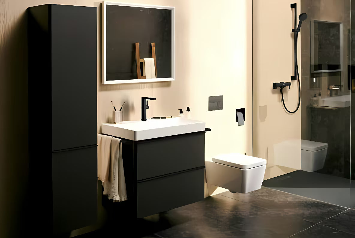 Hansgrohe Pulsify Select 105 słuchawka prysznicowa w matowej czerni z przełącznikiem Select i strumieniem PowderRain