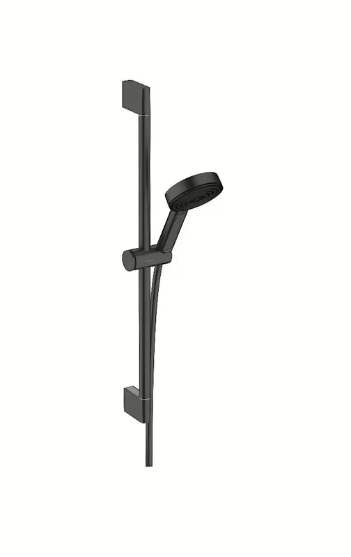 Hansgrohe Pulsify Select zestaw prysznicowy w matowej czerni ze słuchawką prysznicową i drążkiem prysznicowym