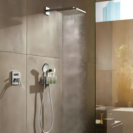 Deszczownica  Hansgrohe Raindance E 300 z ramieniem prysznicowym w chromie, kwadratowa głowica prysznicowa 300 × 300 mm
