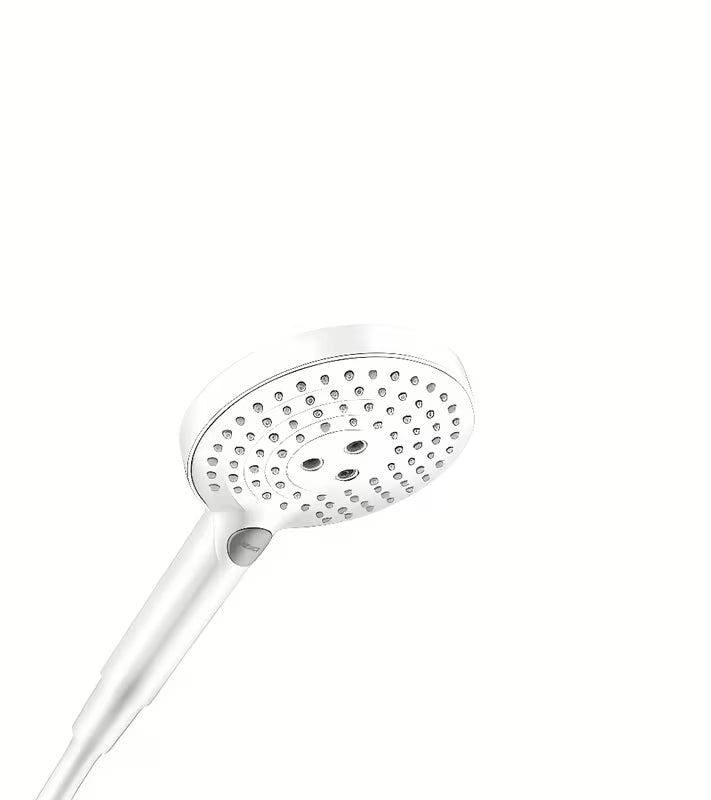 Słuchawka prysznicowa Hansgrohe Raindance Select w kolorze matowej bieli o średnicy 125 mm