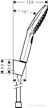 Hansgrohe Raindance Select E wannowy zestaw prysznicowy w chromie ze słuchawką prysznicową 120 mm, uchwytem i wężem 1,60 m