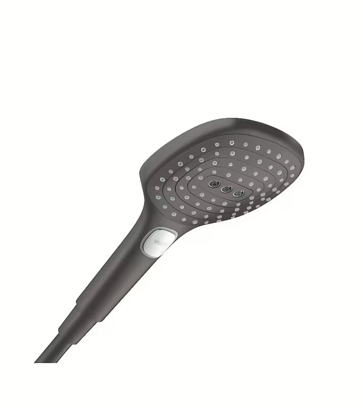 Słuchawka prysznicowa słuchawka prysznicowa hansgrohe Raindance Select E 120 w szczotkowanym czarnym chromie z 3 strumieniami