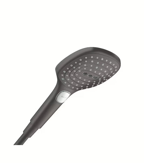 Słuchawka prysznicowa słuchawka prysznicowa hansgrohe Raindance Select E 120 w szczotkowanym czarnym chromie z 3 strumieniami