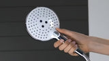 Chromowana słuchawka prysznicowa Hansgrohe Raindance Select S 120 z przyciskiem Select z trzema rodzajami strumienia