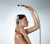 Chromowana słuchawka prysznicowa Hansgrohe Raindance Select S 120 z przyciskiem Select z trzema rodzajami strumienia