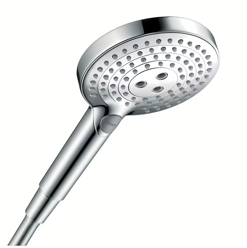 Chromowana słuchawka prysznicowa Hansgrohe Raindance Select S 120 EcoSmart z przyciskiem Select i trzema strumieniami