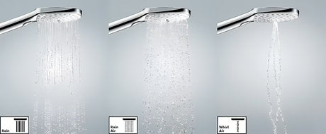 Chromowy wannowy zestaw prysznicowy Hansgrohe Raindance Select S ze słuchawką prysznicową 125 mm, uchwytem i wężem 1,60 m.