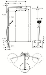 Hansgrohe Raindance Select S system prysznicowy z baterią termostatyczną w chromie