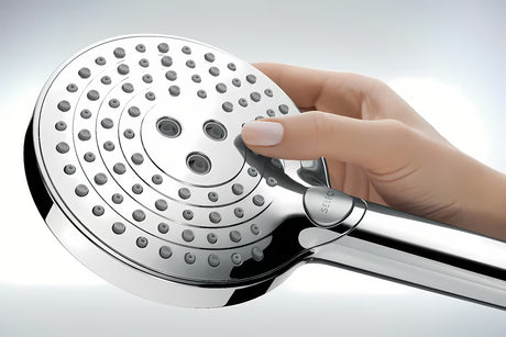 Hansgrohe Raindance Select S system prysznicowy z baterią termostatyczną w chromie z deszczownicą i słuchawką prysznicową