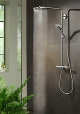 Hansgrohe Raindance Select S system prysznicowy z baterią termostatyczną w chromie z deszczownicą i słuchawką prysznicową