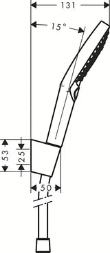 Chromowy zestaw wannowy Hansgrohe Raindance Select S z główką prysznicową 125 mm, uchwytem i wężem 1,60 m.