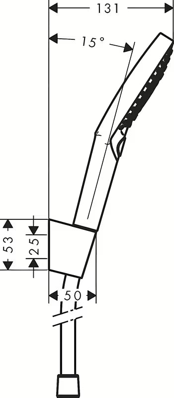 Chromowy zestaw wannowy Hansgrohe Raindance Select S z główką prysznicową 125 mm, uchwytem i wężem 1,60 m.