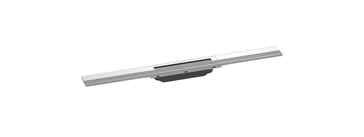 Odpływ liniowy hansgrohe raindrain Flex 70 cm ze szczotkowanej stali nierdzewnej z designerską pokrywą.