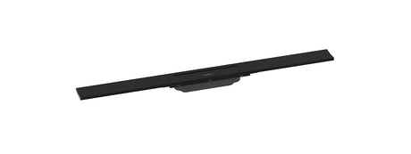 Odpływ liniowy hansgrohe raindrain Flex 80 cm w matowej czerni z designerską pokrywą.