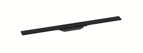 Odpływ liniowy hansgrohe raindrain Flex 90 cm w matowej czerni z designerską pokrywą.