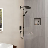 Hansgrohe Rainfinity zestaw prysznicowy EcoSmart w matowej czerni, z rączką prysznicową, drążkiem i wężem tekstylnym