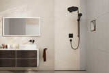 Hansgrohe Rainfinity zestaw prysznicowy EcoSmart w matowej czerni, z rączką prysznicową, drążkiem i wężem tekstylnym