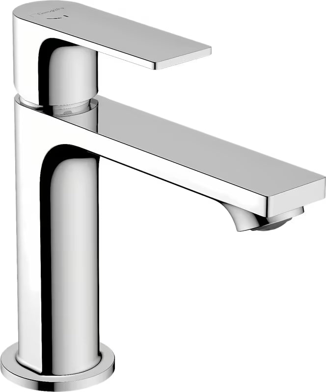 Chromowana stojąca bateria umywalkowa hansgrohe Rebris E 110 CoolStart bez odpływu
