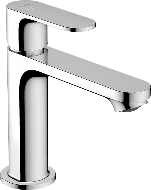 Chromowana jednouchwytowa bateria umywalkowa Hansgrohe Rebris S 110 CoolStart bez odpływu