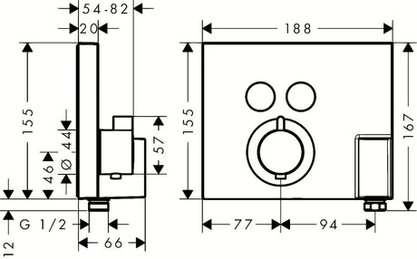 Hansgrohe showerselect podtynkowa termostatyczna bateria prysznicowa w wykończeniu chrom