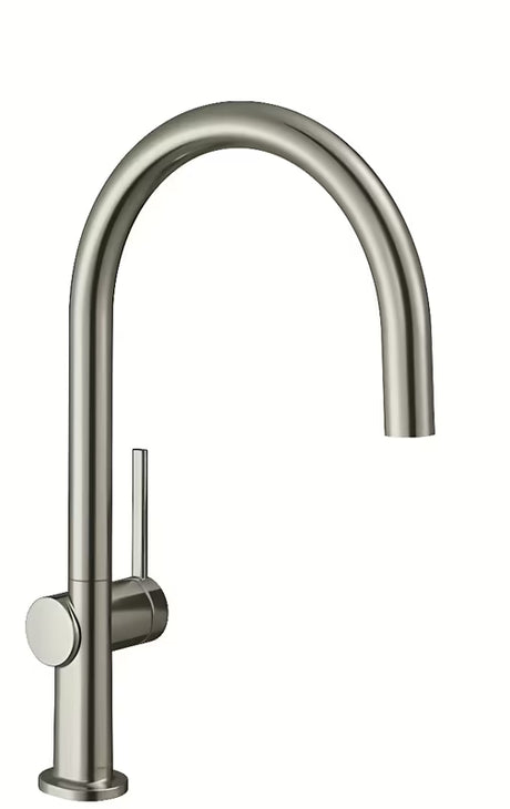Hansgrohe Talis jednouchwytowa bateria zlewozmywakowa w wykończeniu supersteel z wysoką obrotową wylewką w kształcie łuku