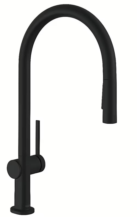 Hansgrohe Talis bateria zlewozmywakowa w matowej czerni z wyciąganą wylewką i z obrotową wylewką