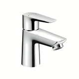 Chromowana jednouchwytowa bateria umywalkowa Hansgrohe Talis E 80 z odpływem i cięgłem