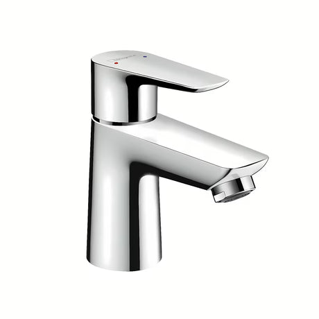 Chromowana jednouchwytowa bateria umywalkowa Hansgrohe Talis E 80 z odpływem i cięgłem