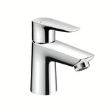 Chromowana jednouchwytowa bateria umywalkowa Hansgrohe Talis E 80 bez odpływu