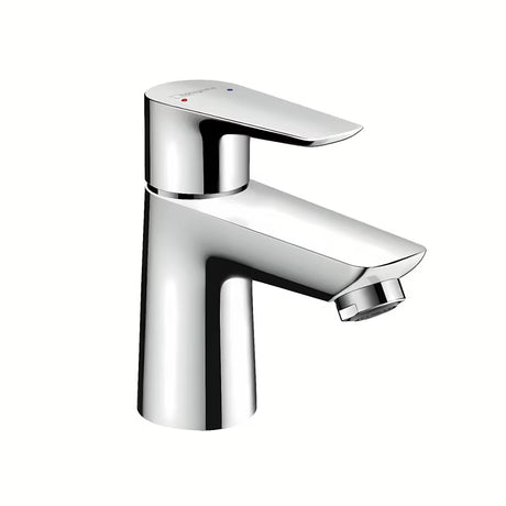 Chromowana jednouchwytowa bateria umywalkowa Hansgrohe Talis E 80 bez odpływu