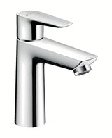 Chromowana bateria umywalkowa jednouchwytowa Hansgrohe Talis E 110 z odpływem z cięgłem