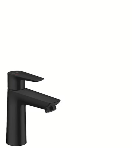Matowoczarna jednouchwytowa bateria umywalkowa Hansgrohe Talis E bez odpływu