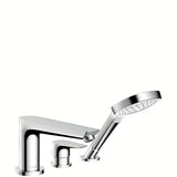 Hansgrohe Talis E chromowana bateria wannowa na brzeg wanny z rączką prysznicową