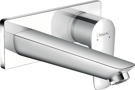 Hansgrohe Talis E podtynkowa jednouchwytowa bateria umywalkowa w wykończeniu chrom pro montaż ścienny.