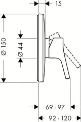 Hansgrohe Talis S podtynkowa jednouchwytowa bateria prysznicowa w wykończeniu chrom