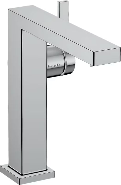 Chromowa jednouchwytowa bateria umywalkowa Hansgrohe Tecturis E z boczną dźwignią i korkiem Push open